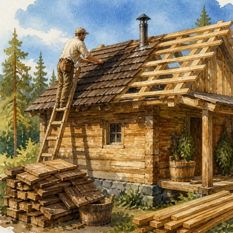 Крыша бани своими руками